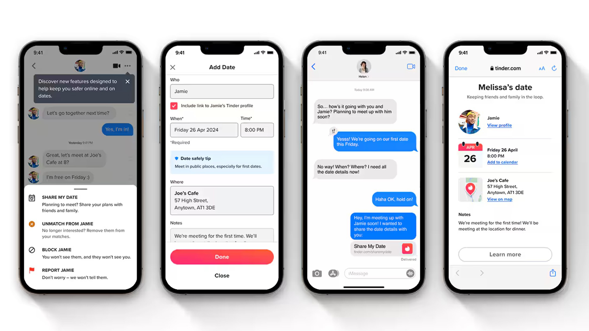 Tinder introduce la funzione “Condividi il mio appuntamento” Tinder introduce la funzione "Condividi il mio appuntamento"